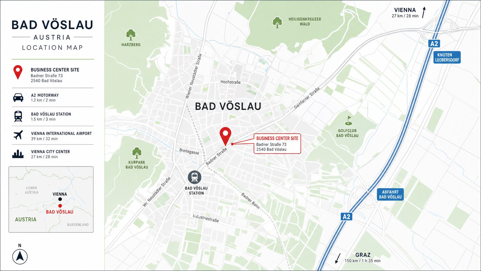 Lageplan ImmoCF BV Bürocenter Bad Vöslau